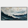 OCEAN DREAM: Textured Abstract Ocean Painting in Blue, White, and Gold