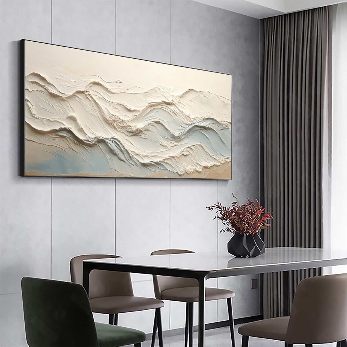 OCEAN ECHOES: Textured Abstract Oil Painting