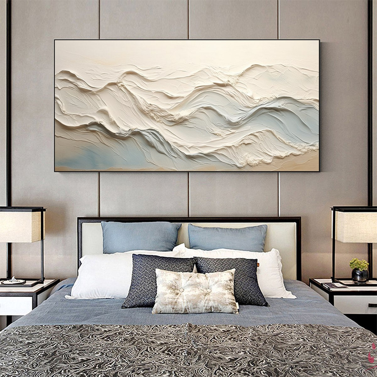 OCEAN ECHOES: Textured Abstract Oil Painting