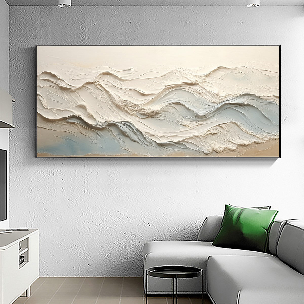OCEAN ECHOES: Textured Abstract Oil Painting