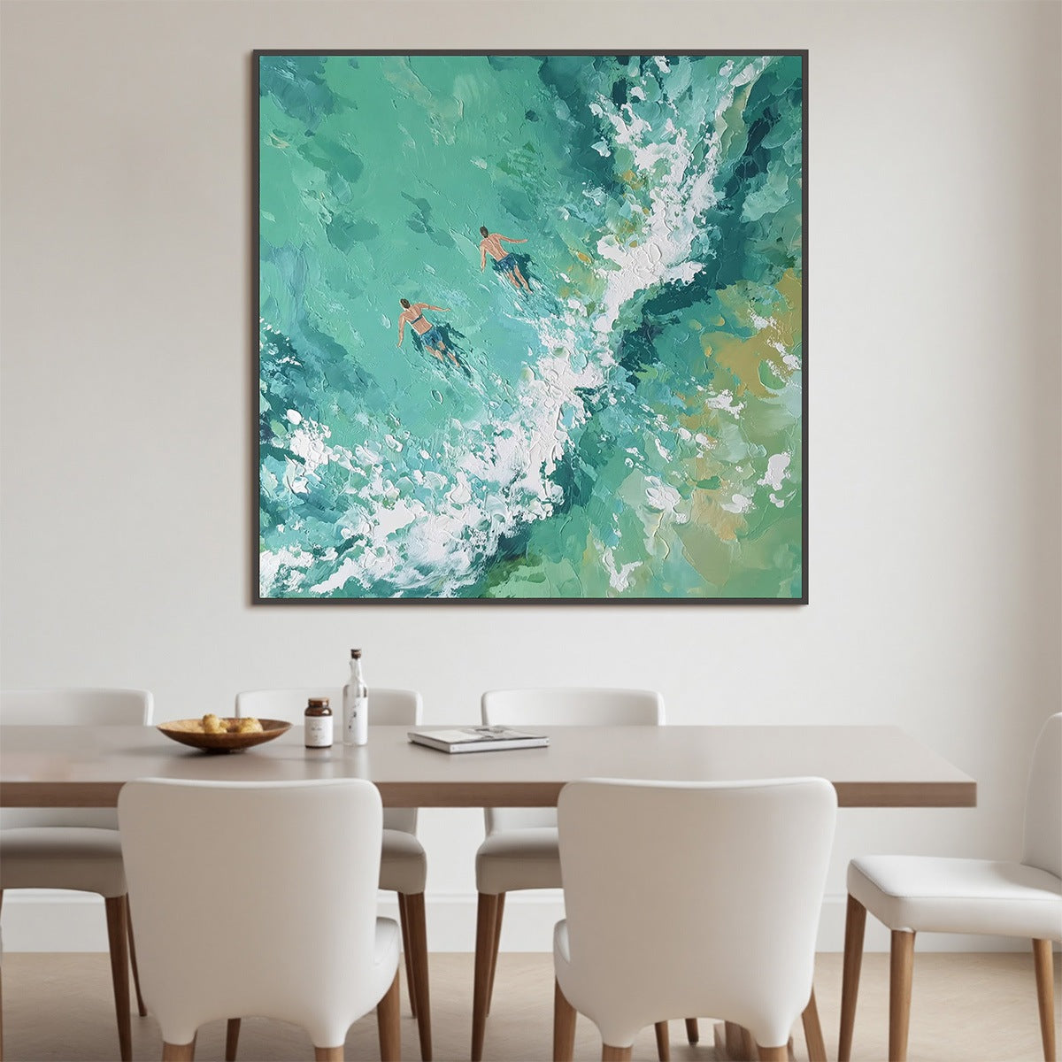 OCEAN'S EMBRACE Textured Impressionist Seascape Oil Painting