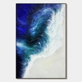 OCEAN'S EMBRACE: Ocean Waves Seascape Oil Painting