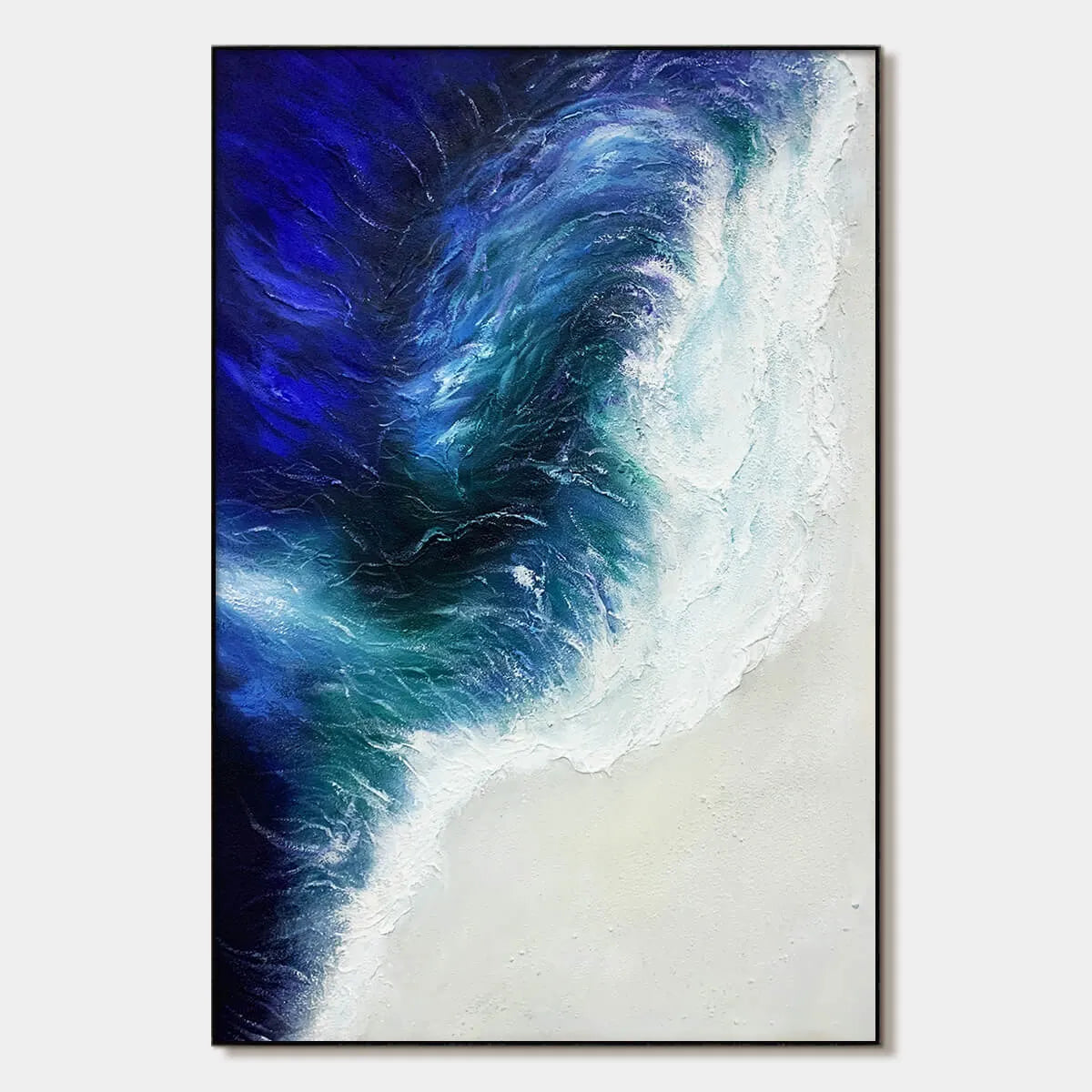 OCEAN'S EMBRACE: Ocean Waves Seascape Oil Painting