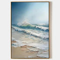 OCEAN'S EMBRACE: Textured Ocean Painting, Impasto Wall Art, Vertical Canvas, Beach Decor