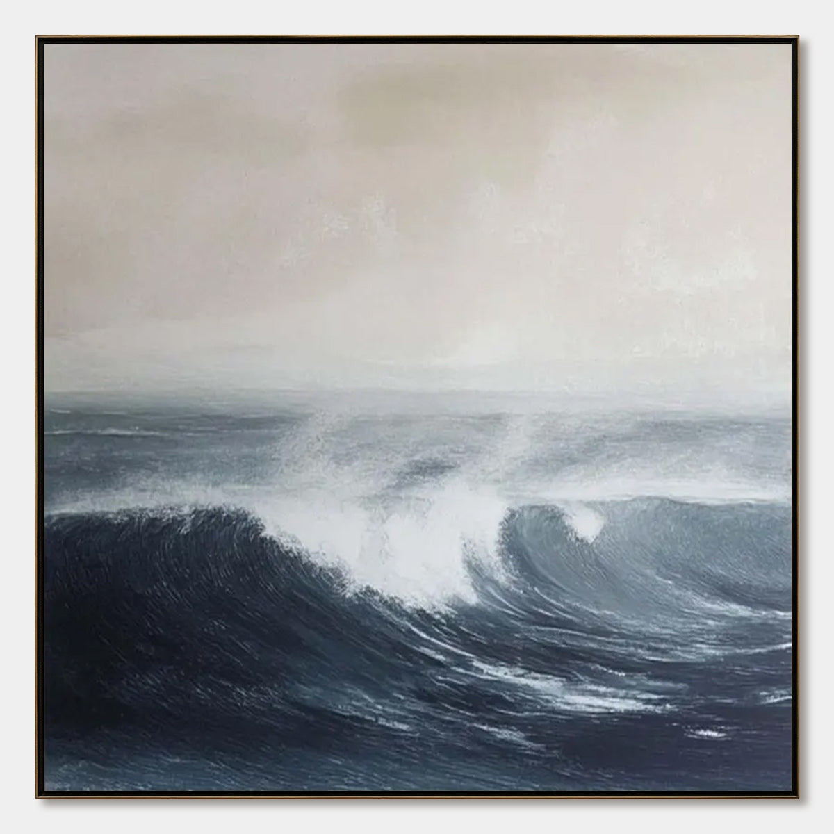 OCEAN'S EMBRACE: Atmospheric Coastal Seascape Oil Painting