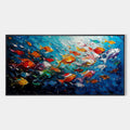 OCEAN'S JEWELS: Textured Impasto Colorful Fish Oil Painting