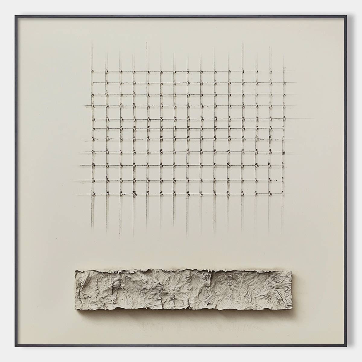 ORDER & TEXTURE: Minimalist Beige Abstract Acrylic Painting