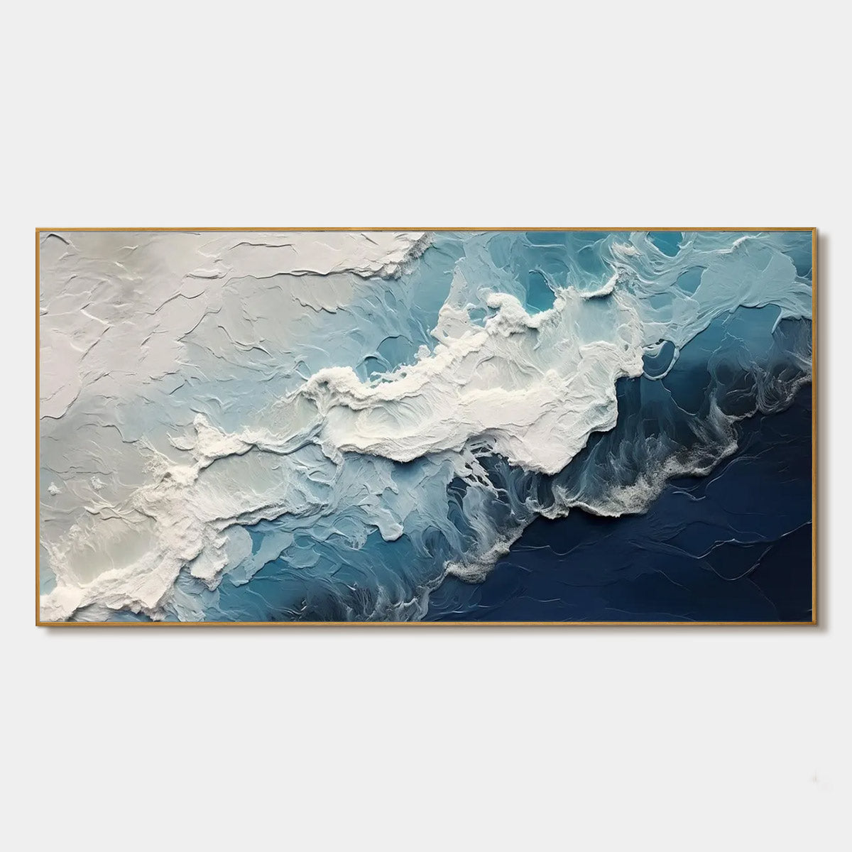 OCEAN'S EMBRACE: Textured Abstract Seascape Oil Painting
