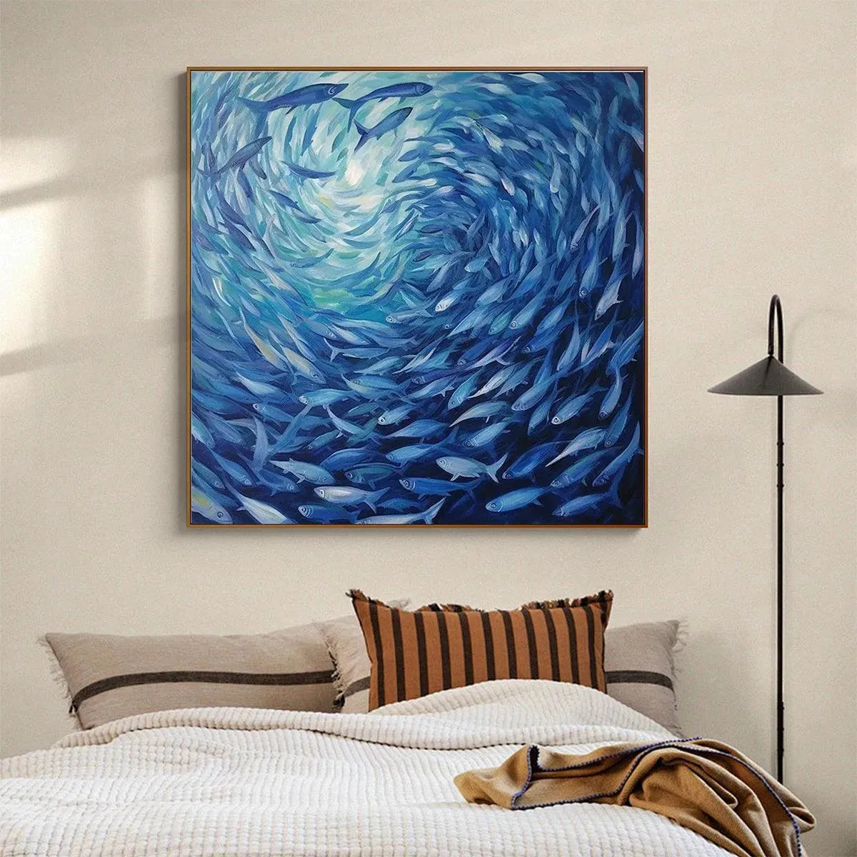 OCEANIC WHIRL: Dynamic Painting of a School of Fish