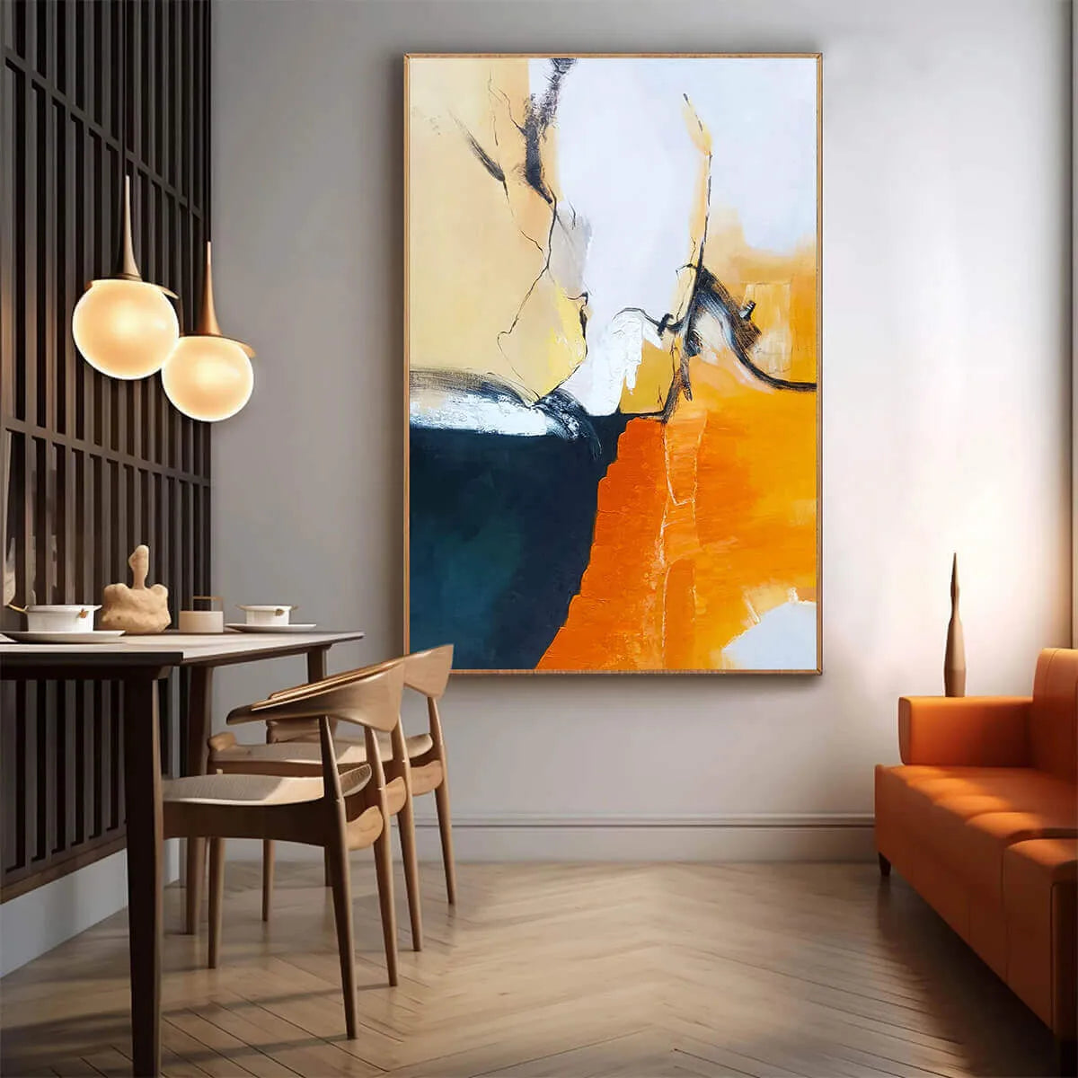 OCHRE FLOW: Abstract Oil Painting on Canvas