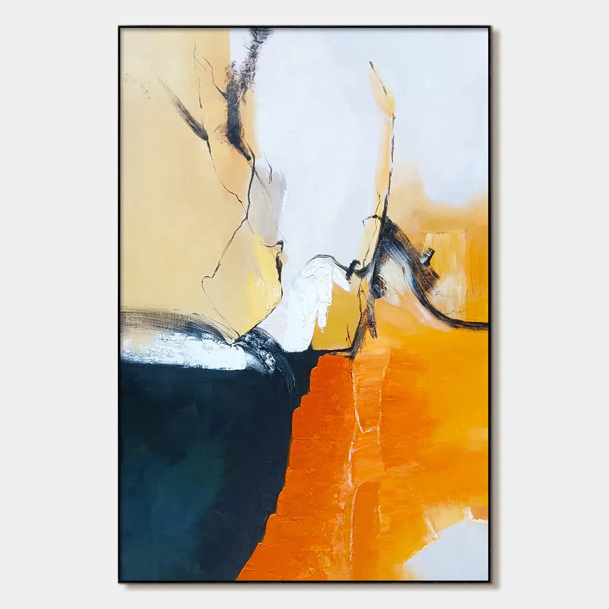 OCHRE FLOW: Abstract Oil Painting on Canvas