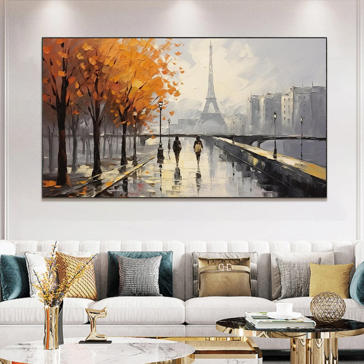 PARISIAN RAIN: Textured Cityscape Oil Painting