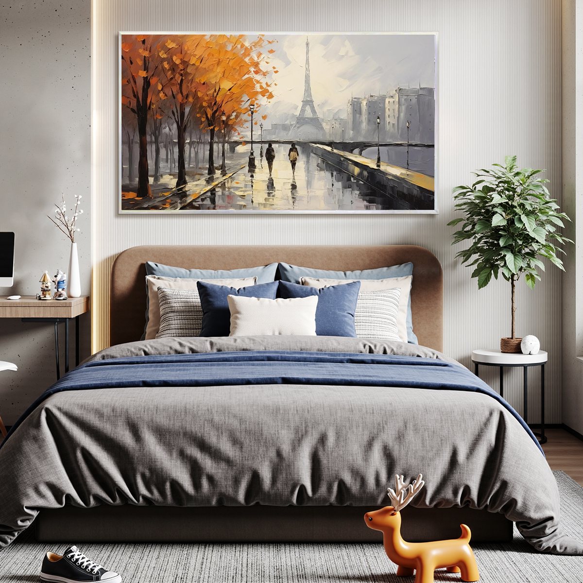 PARISIAN RAIN: Textured Cityscape Oil Painting