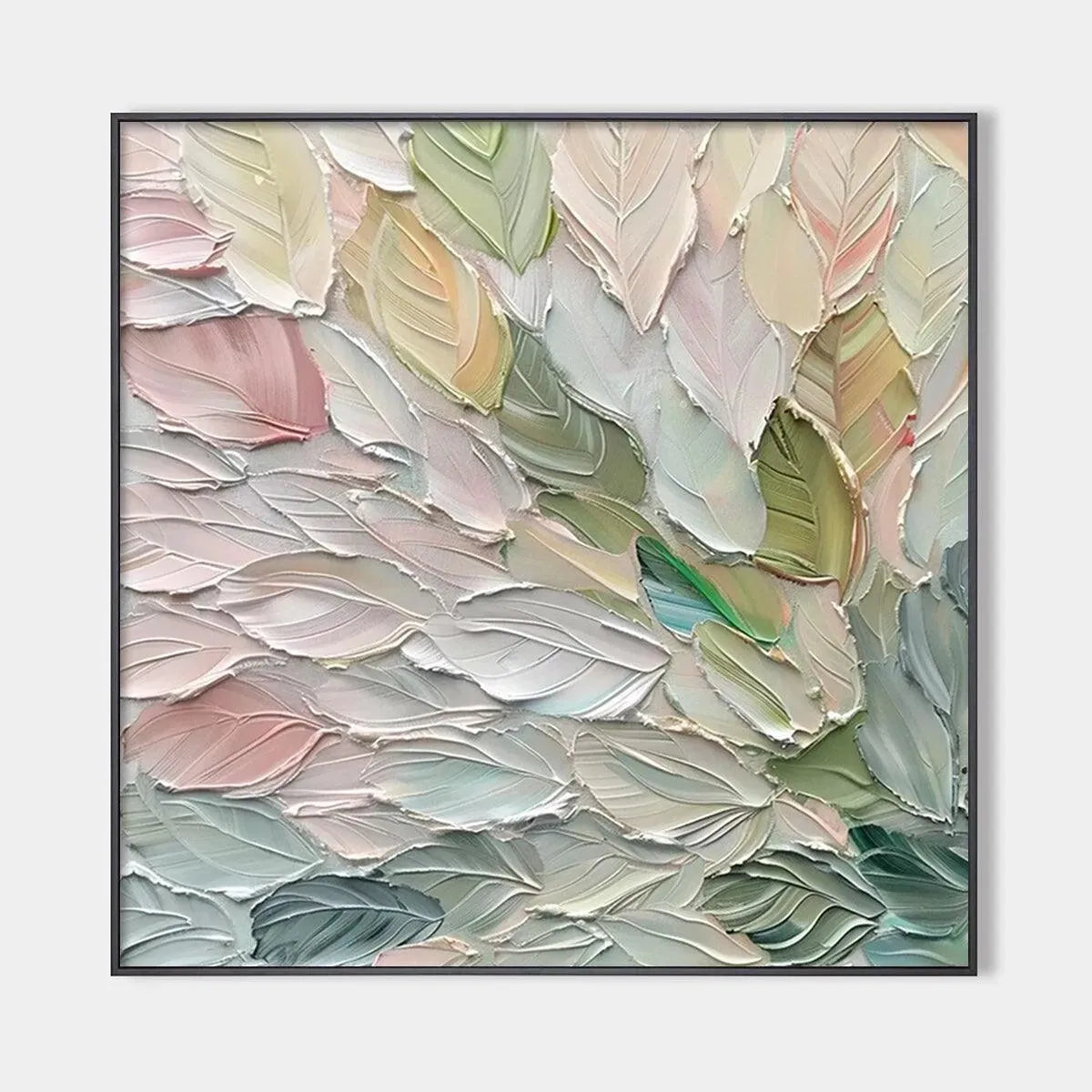 PASTEL DREAM: Square Textured Impasto Floral Painting