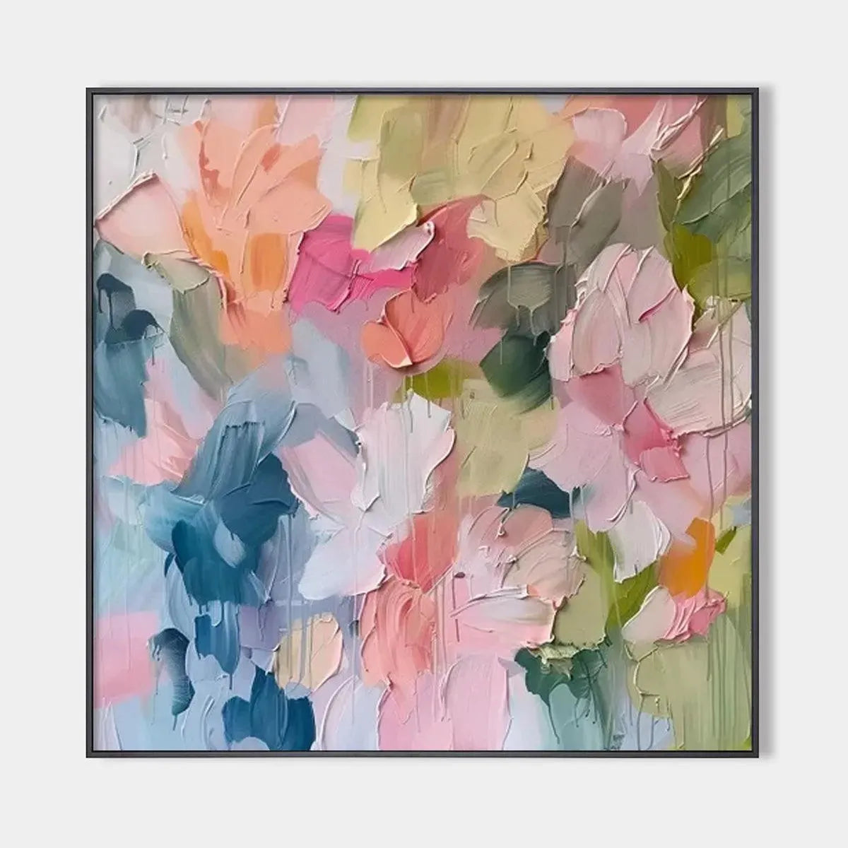 PASTEL DREAM: Textured Abstract Floral Painting in Soft Pastel Colors