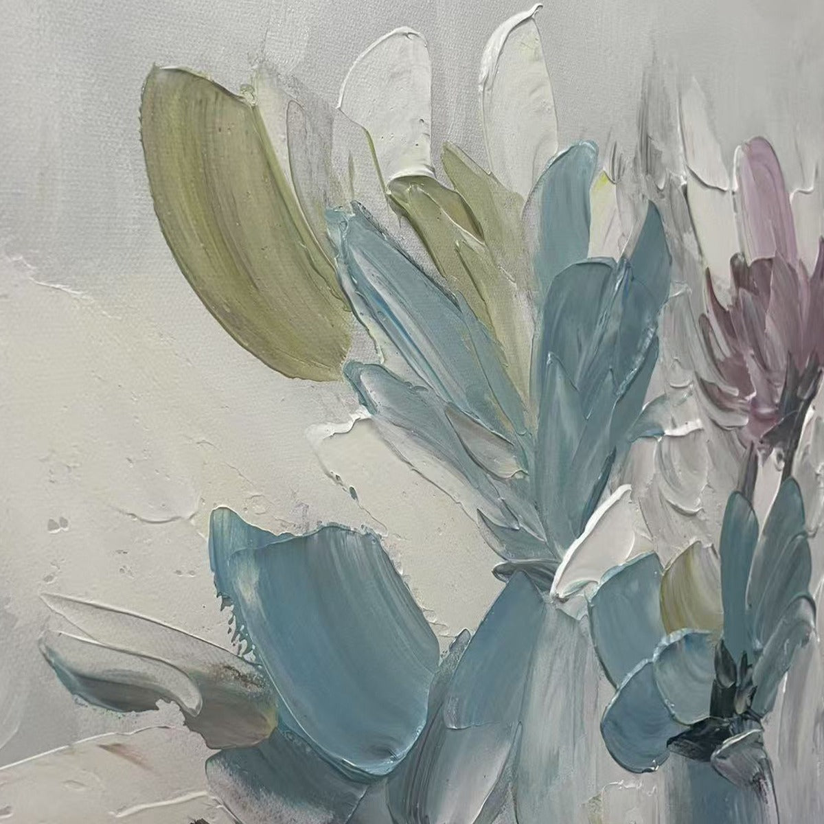 PASTEL DREAM: Textured Floral Painting, Pastel Flower Wall Art, Panoramic Canvas, Impressionist Decor
