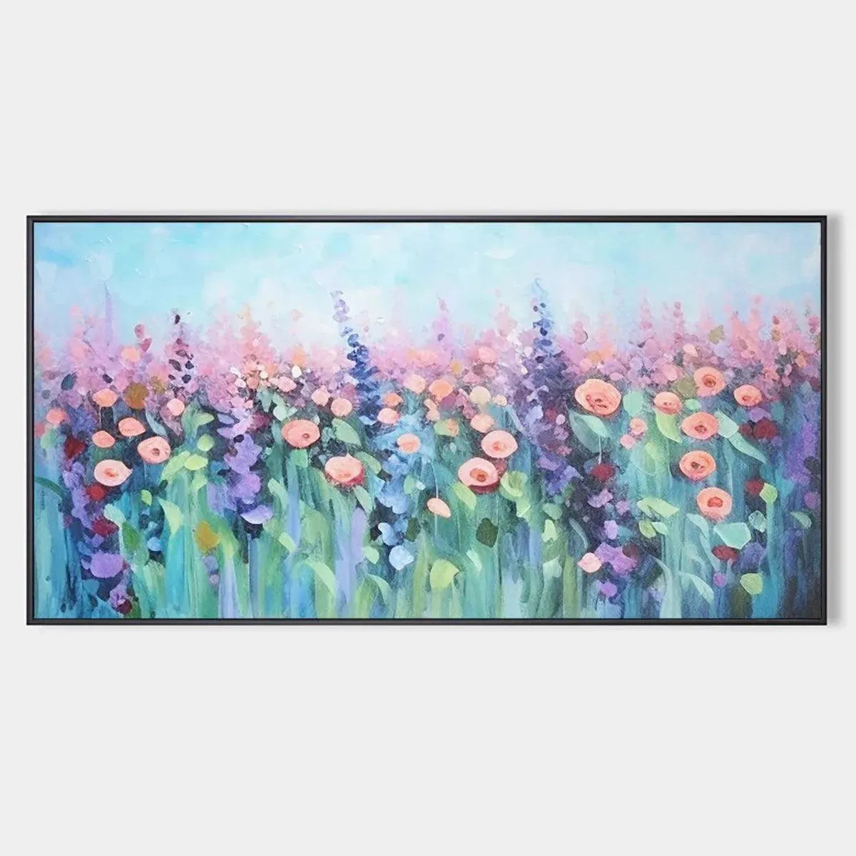 PASTEL MEADOW: Impressionistic Floral Landscape Painting