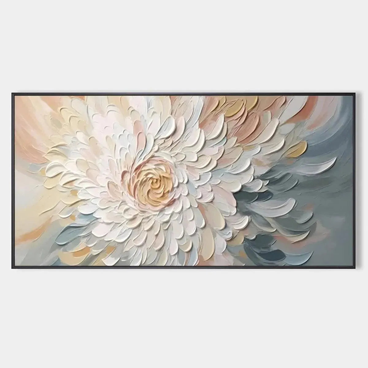 PETAL WHIRL: Textured Floral Painting in Neutral Tones