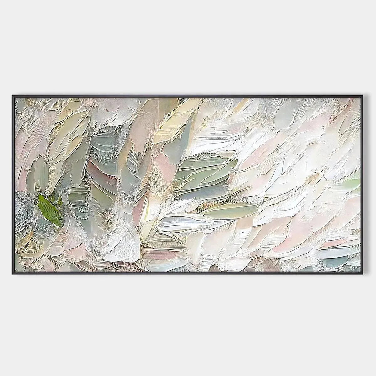 PINK WHISPERS: Textured Abstract Painting in Pink and Green