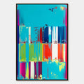 PIXELATED PARADISE: Vibrant Abstract Glitch Art Oil Painting
