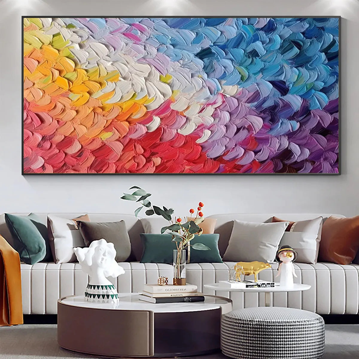 PASTEL DREAMSCAPE: Abstract Textured Impasto Oil Painting on Canvas