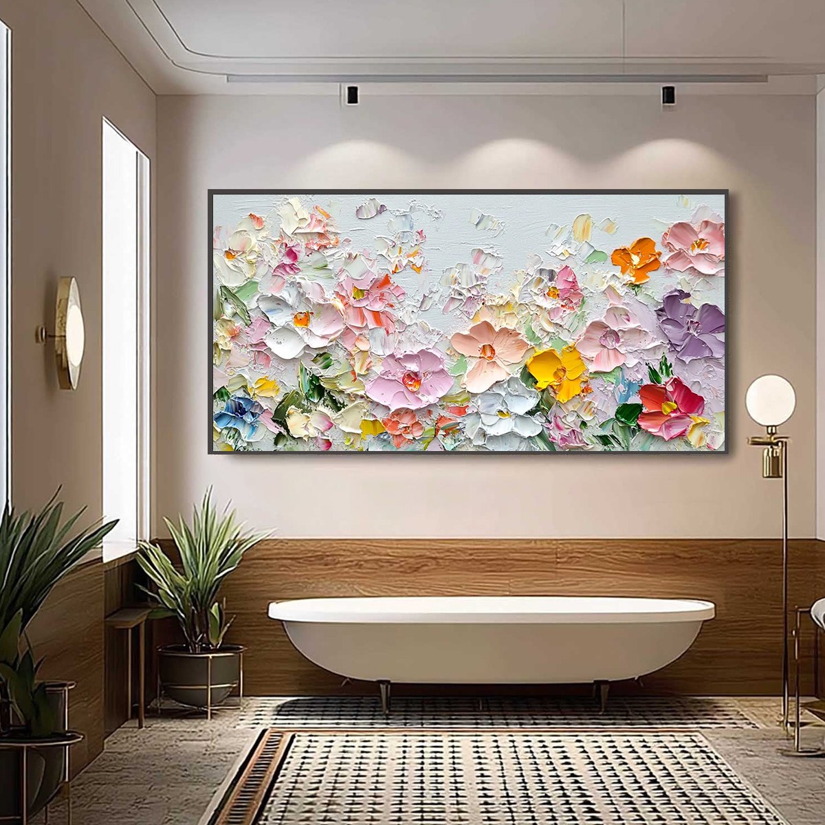PETAL RAIN: Textured Impasto Floral Painting