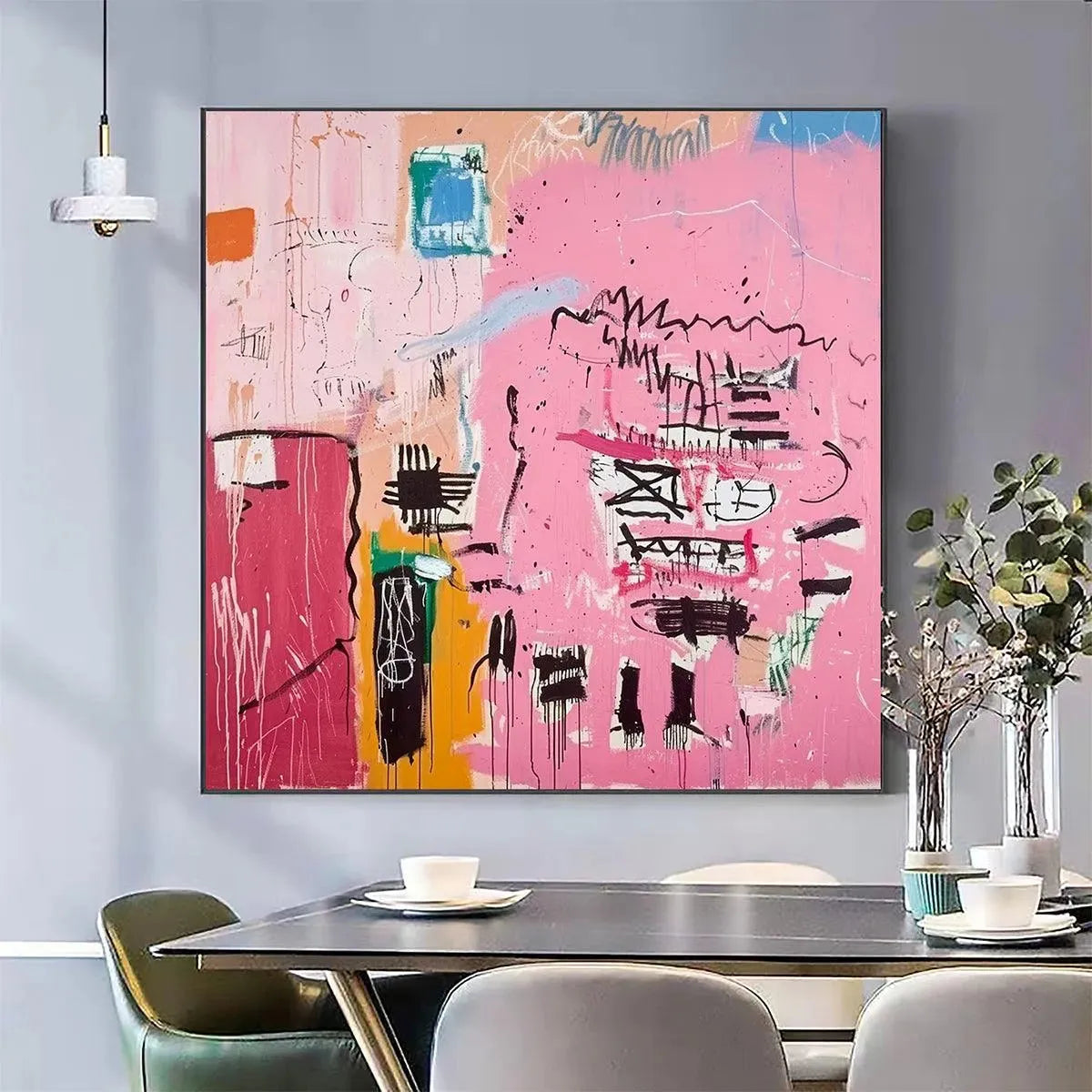 PINK EXPRESSION: Abstract Expressionist Painting, Pink Wall Art
