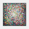 RADIANT BLOOM: Colorful Abstract Impasto Oil Painting