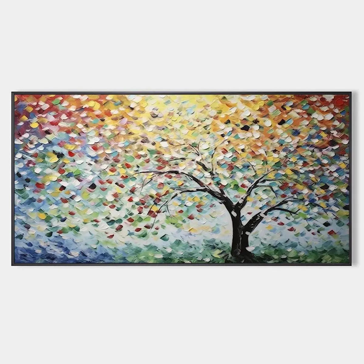 RAINBOW TREE: Textured Impasto Tree Painting in Vibrant Colors