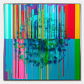 REFLECTED GLITCH: Vibrant Abstract Glitch Art Oil Painting
