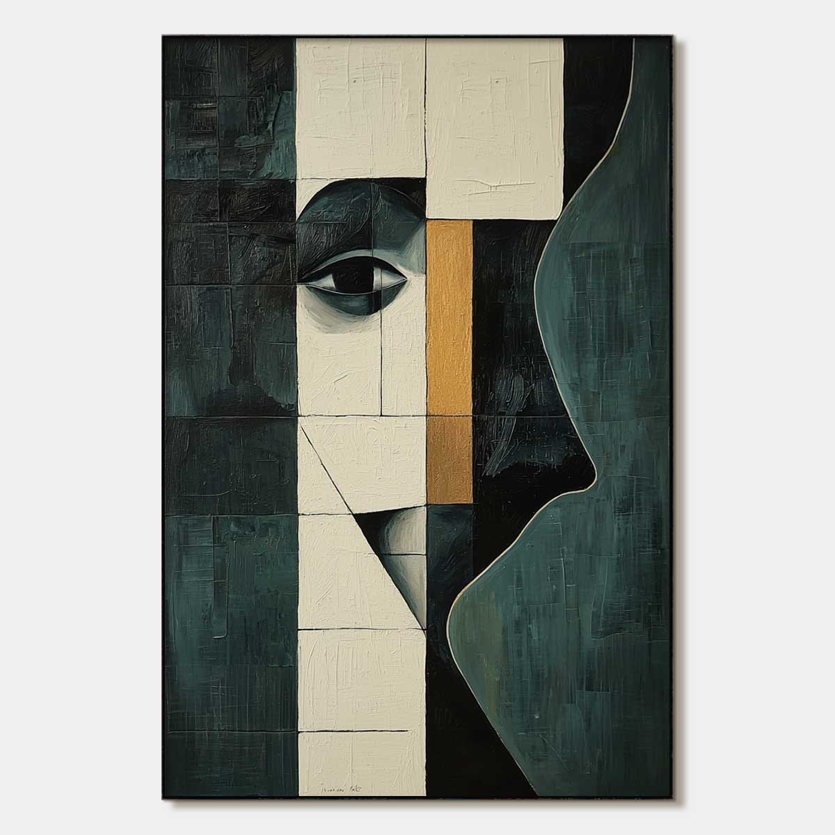 REFLECTION: Minimalist Abstract Portrait Oil Painting