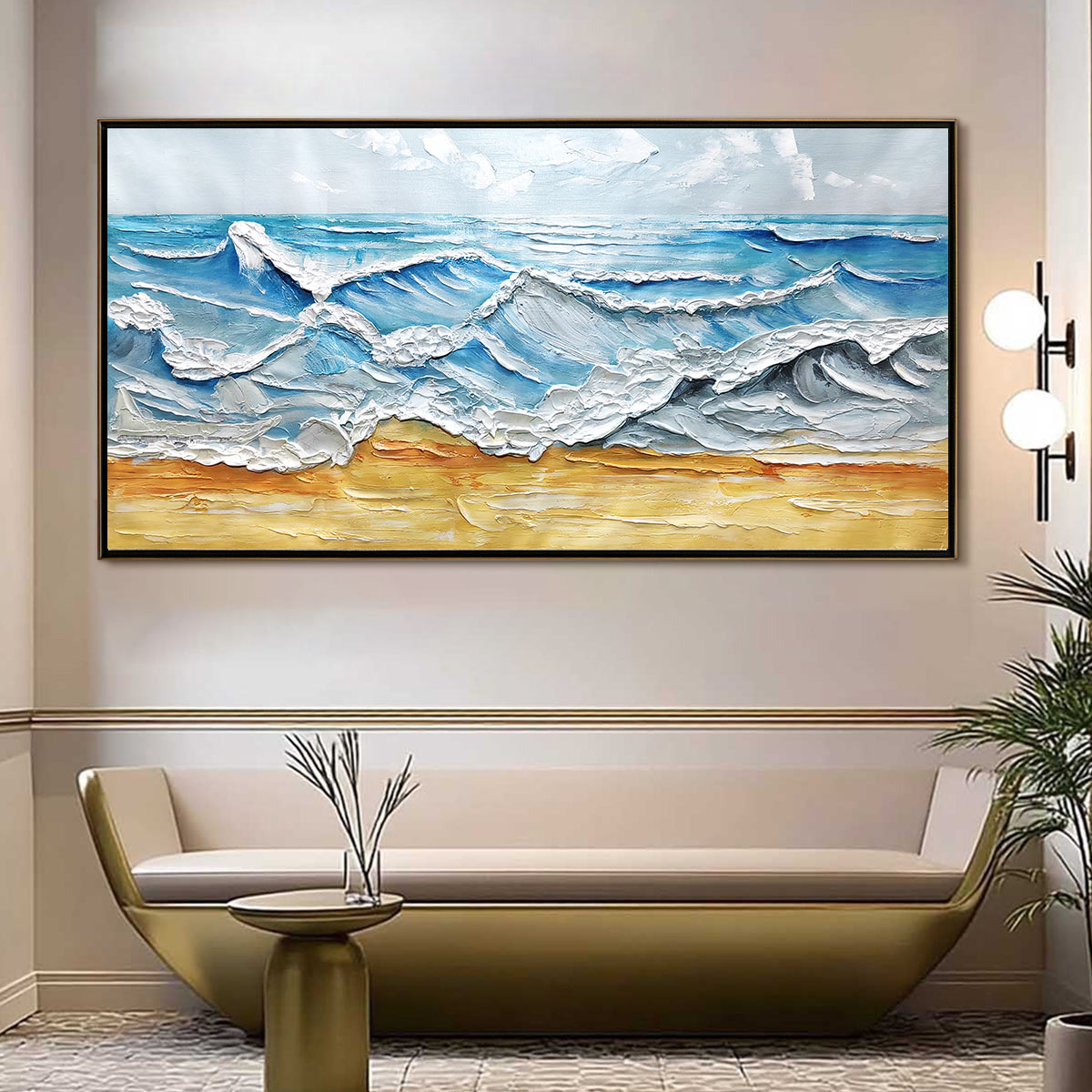 Ready to Ship | OCEAN'S EMBRACE: Textured Seascape Painting