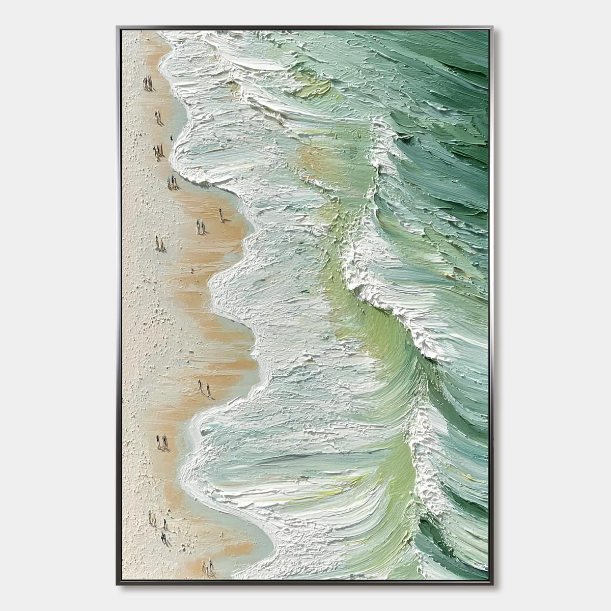 SEASHORE SERENADE: Textured Impasto Beach Oil Painting