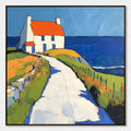 SEASIDE COTTAGE: Impasto Coastal Landscape Oil Painting
