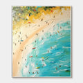 SEASIDE REVERIE: Impasto Beach Scene Oil Painting with Figures