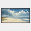 SEASIDE SERENITY: Textured Coastal Beach Oil Painting