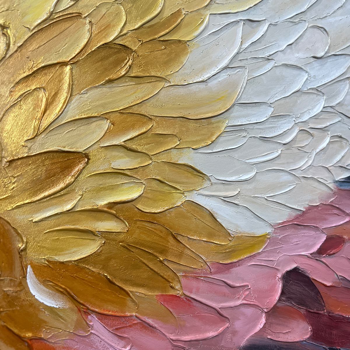 SERAPH'S GRACE: Angelic Wings Impasto Oil Painting