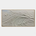 SERENE RIDGES: Textured Minimalist White Oil Painting