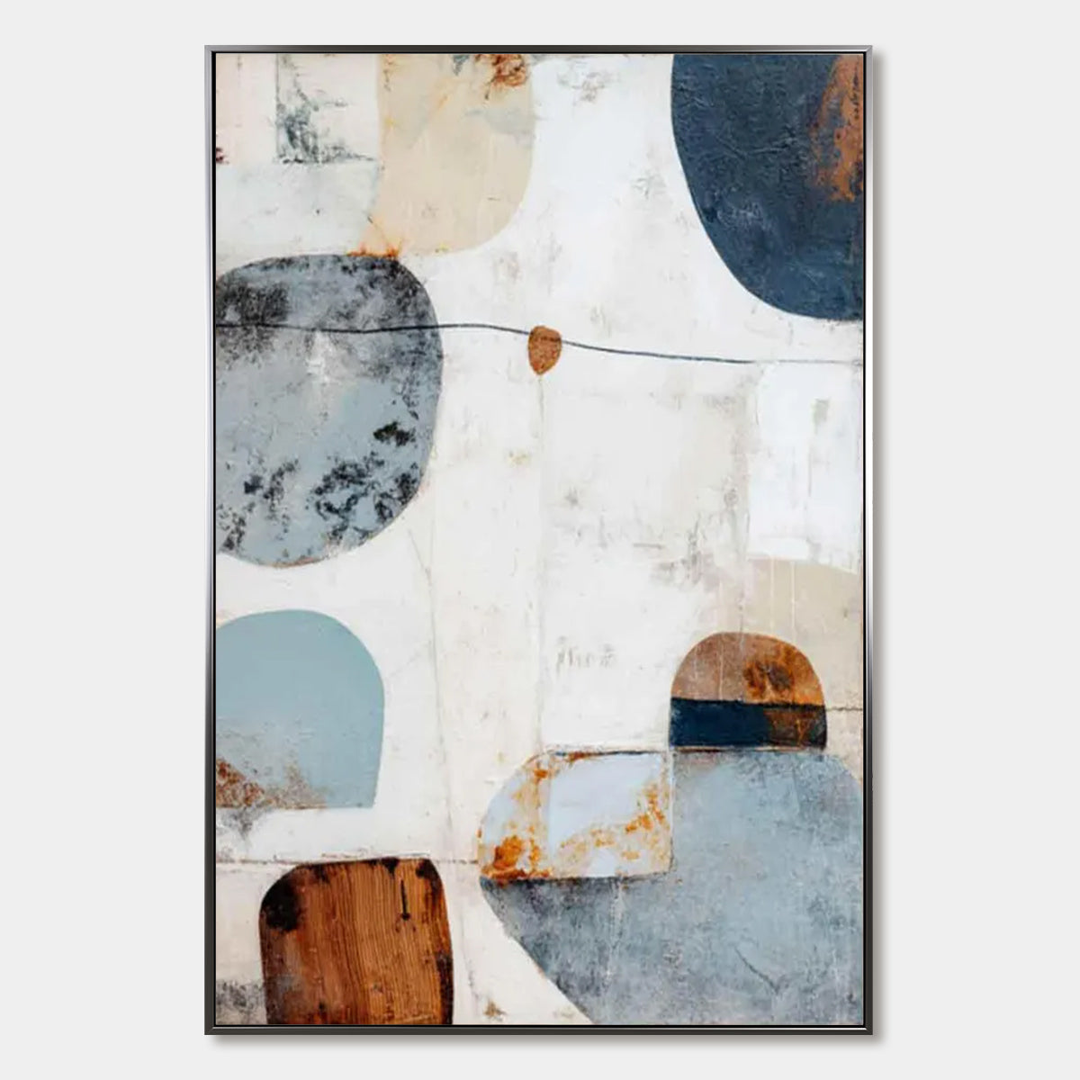 SERENE SHAPES: Textured Abstract Minimalist Oil Painting