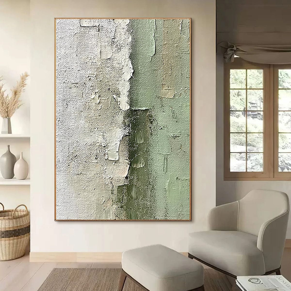 SERENE SIMPLICITY: Textured Minimalist Abstract Oil Painting