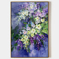 SERENITY IN PURPLE: Vertical Impasto Floral Oil Painting