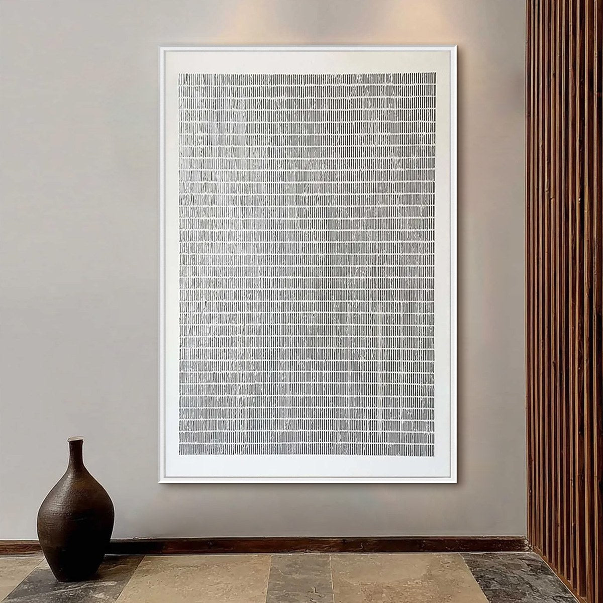 SILVER LININGS: Textured Minimalist Abstract Oil Painting
