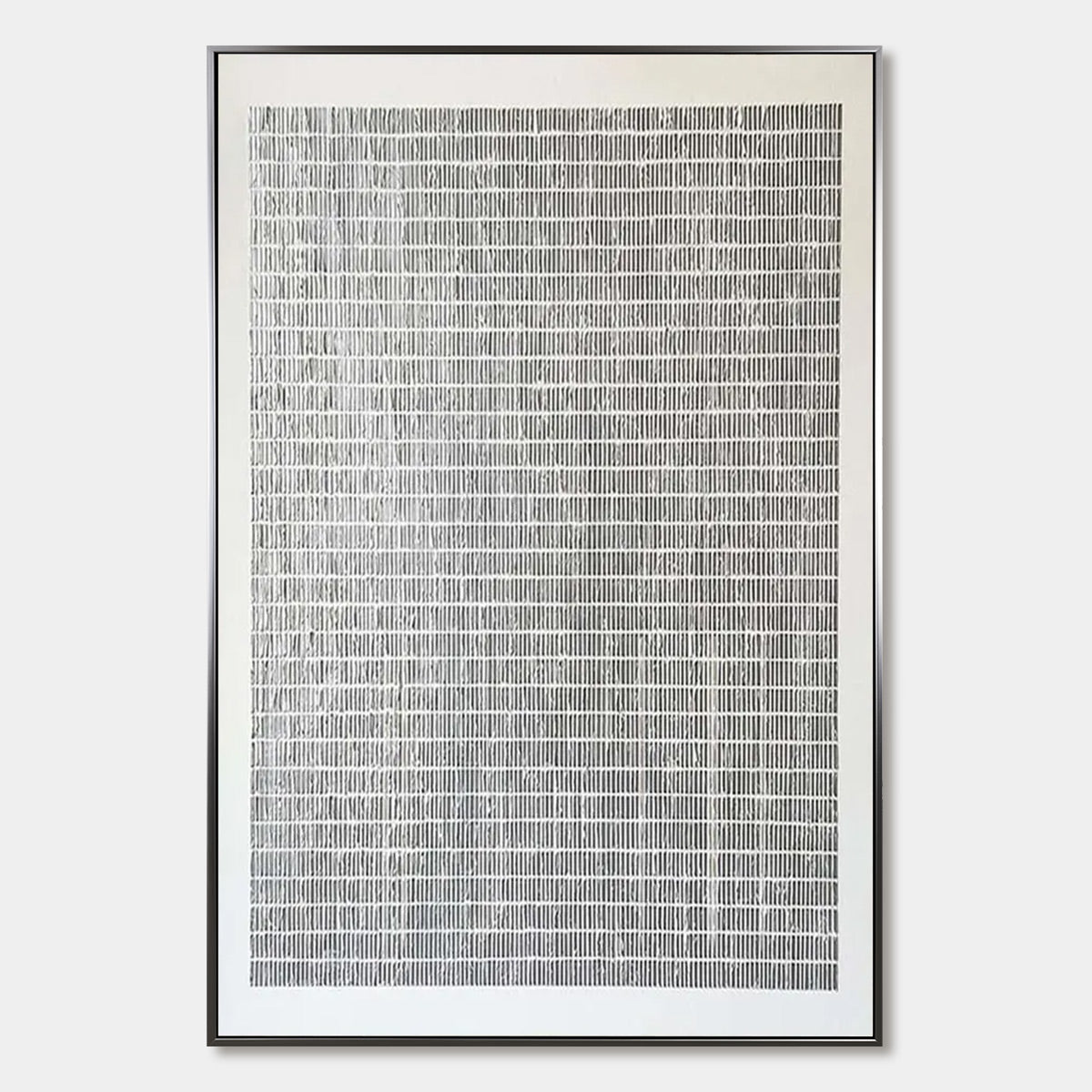 SILVER LININGS: Textured Minimalist Abstract Oil Painting