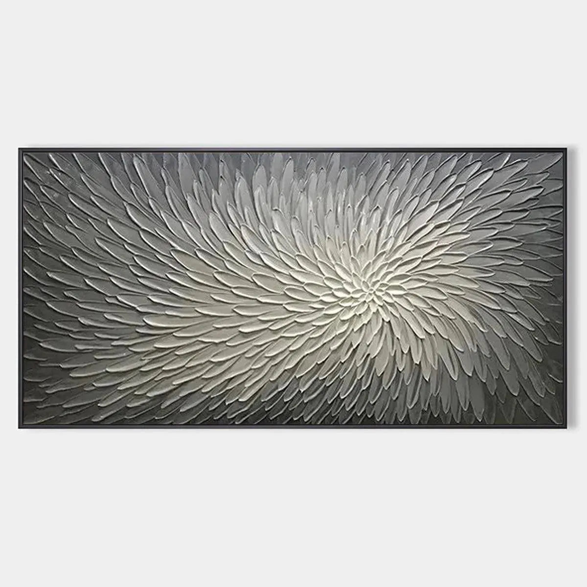 SILVER SWIRL: Textured Abstract Painting in Grey and White