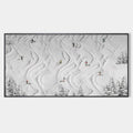SNOWY CARVE: Textured White Skiing Landscape Painting