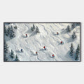 SNOW DANCE: Minimalist Winter Sports Scene Oil Painting