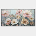 SOFT BLOSSOMS: Textured Impasto Floral Painting in Soft Pink and White