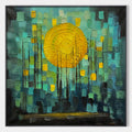 SOLAR FOREST: Abstract Forest Landscape Impasto Oil Painting