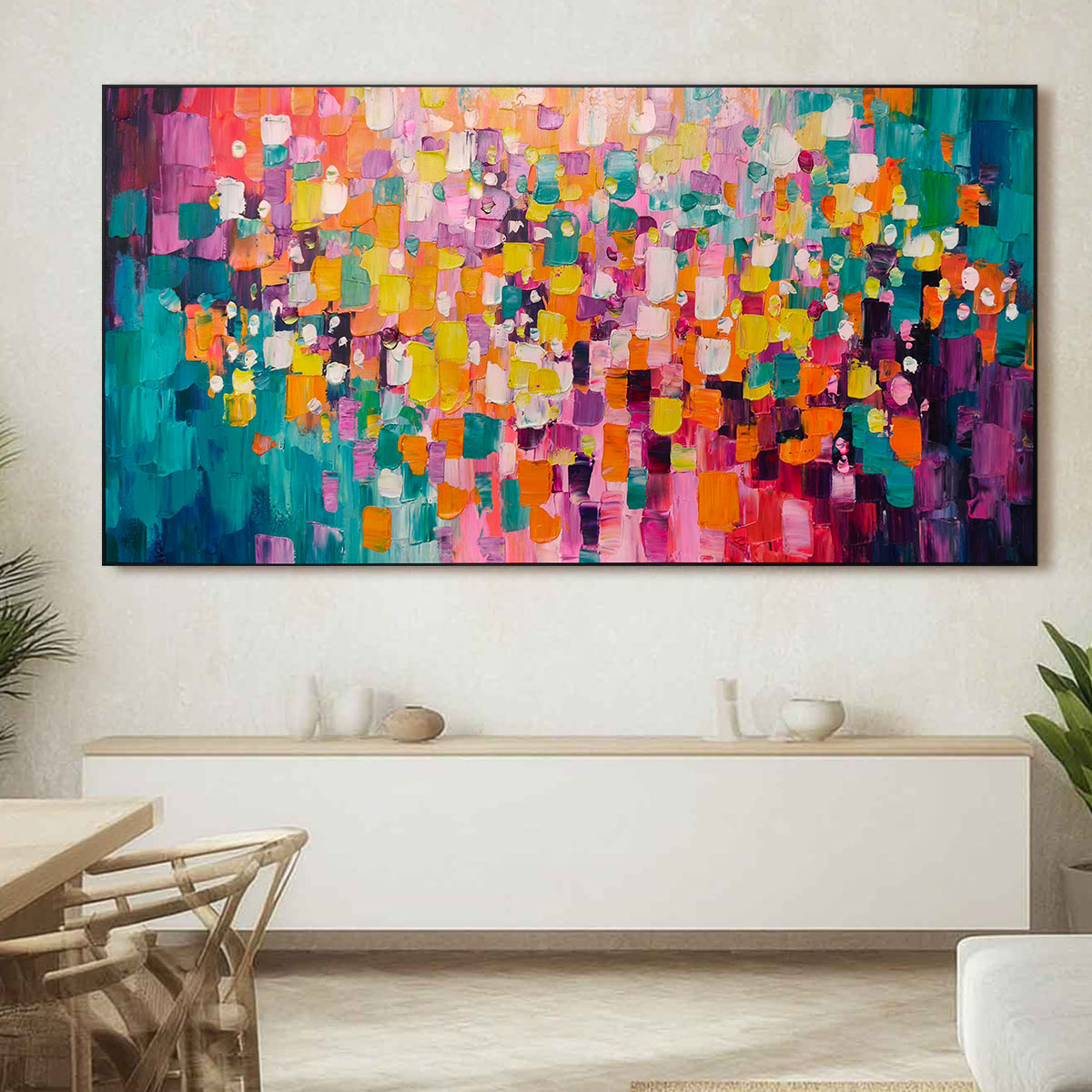Ready to Ship | SPECTRUM MOSAIC | 28''x56'' | 70x140cm | Black Frame