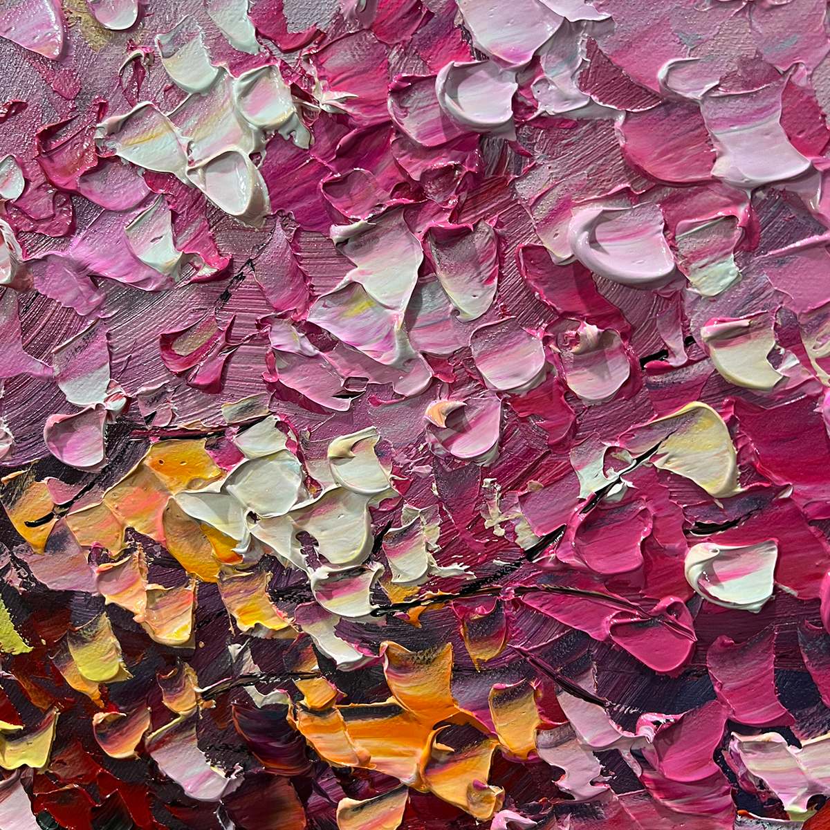 SPECTRUM OF JOY: Textured Impasto Tree Oil Painting
